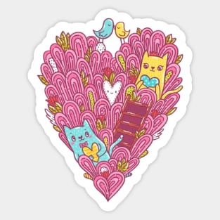 Valentine Cats Sticker